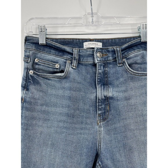 ZARA‎ Woman Premium Denim Collection High Rise Skinny Jeans Light Wash Size 26 - Picture 2 of 6